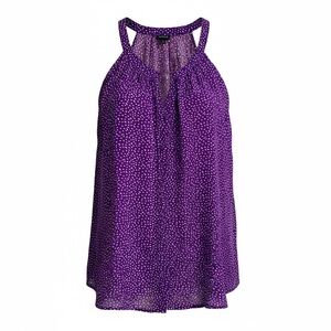 Torrid Purple Polka Dot Button Down Tank Top - Women's Top
